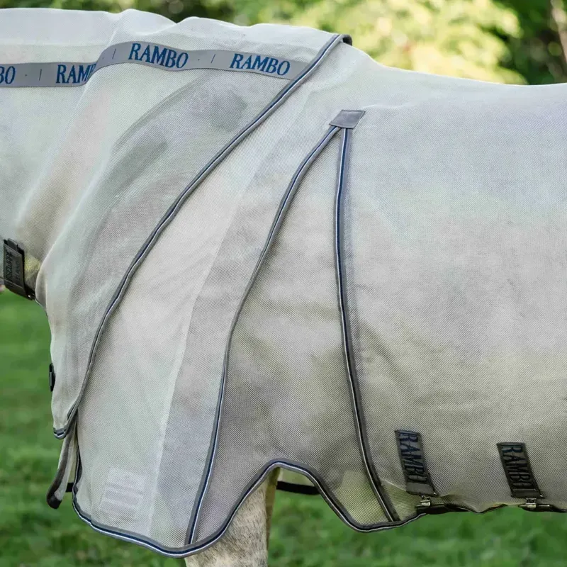 Rambo Optimo Protector Plus Fly Rug - Silver/Thunderstorm Grey-3