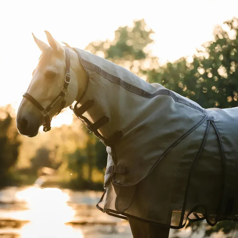 Rambo Optimo Protector Plus Fly Rug - Silver/Thunderstorm Grey-5