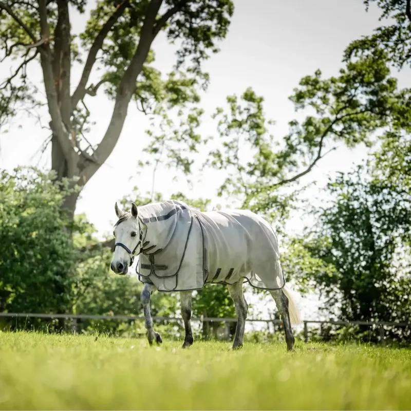 Rambo Optimo Protector Plus Fly Rug - Silver/Thunderstorm Grey-8