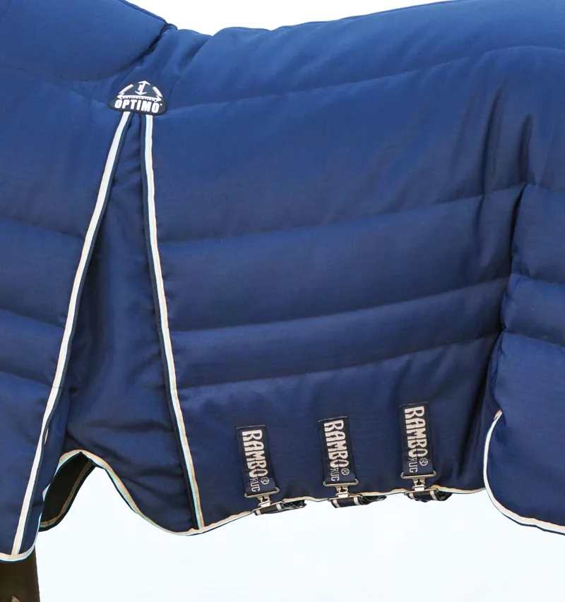 Rambo Optimo Plus 400g Heavy Stable Rug - Navy/Thunderstorm Grey-4