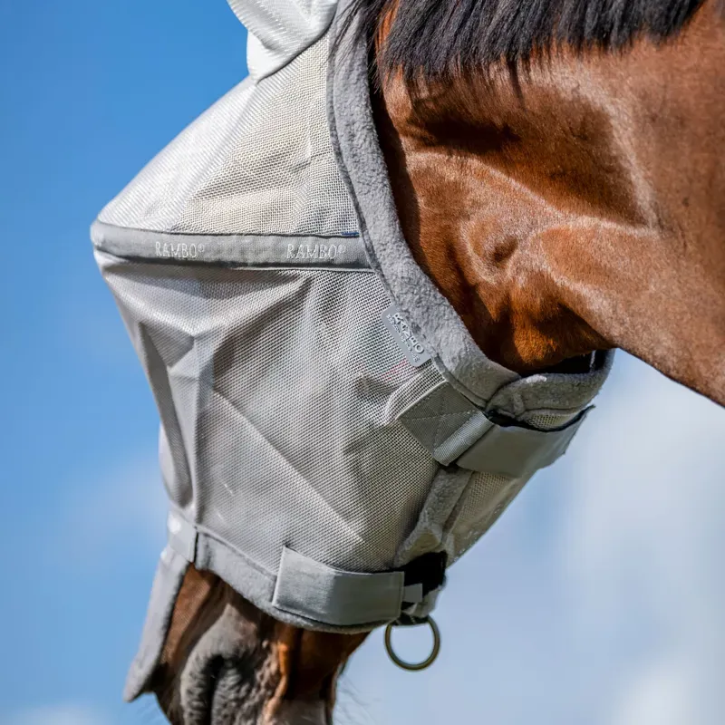 Rambo Plus Flymask - Silver/Thunderstorm Grey-1