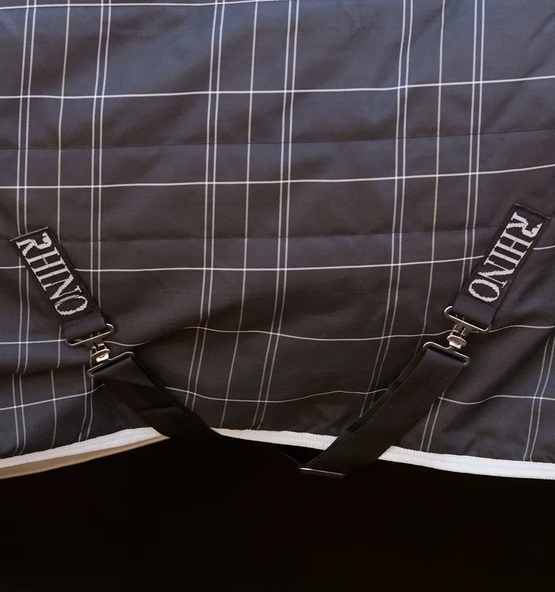 Rhino Pony 250g Vari-Layer Pony Stable Rug - Black/Grey/White Check-4