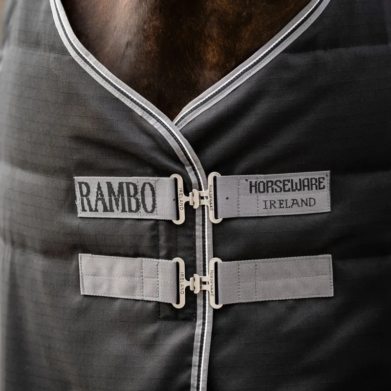 Rambo 100g Stable Rug - Black/Thunderstorm Grey/Silver-2