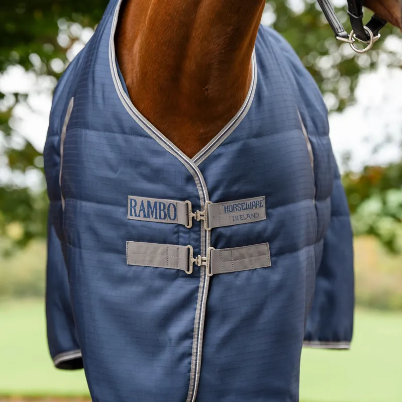 Rambo 100g Stable Rug - Navy/Thunderstorm Grey/Silver-1