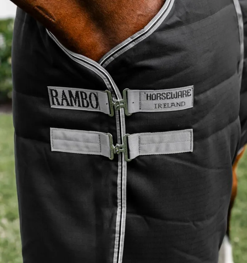 Rambo 200g Stable Rug - Black/Thunderstorm Grey/Silver-1
