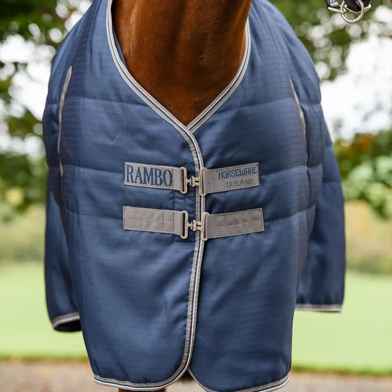Rambo 400g Stable Rug - Navy/Thunderstorm Grey/Silver-2