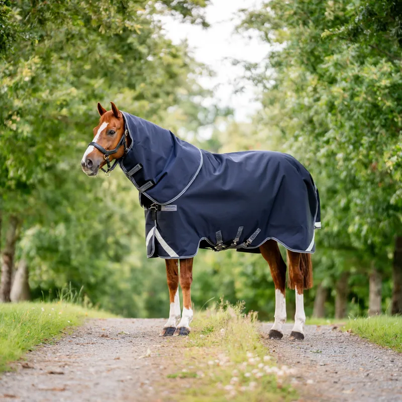 Rambo Supreme 1680D 0g Detachable Neck turnout Rug - Navy/Thunderstorm-9