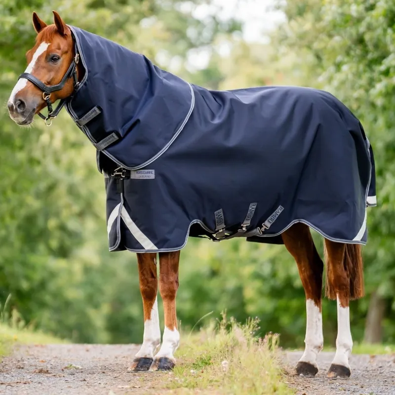 Rambo Supreme 1680D 0g Detachable Neck turnout Rug - Navy/Thunderstorm