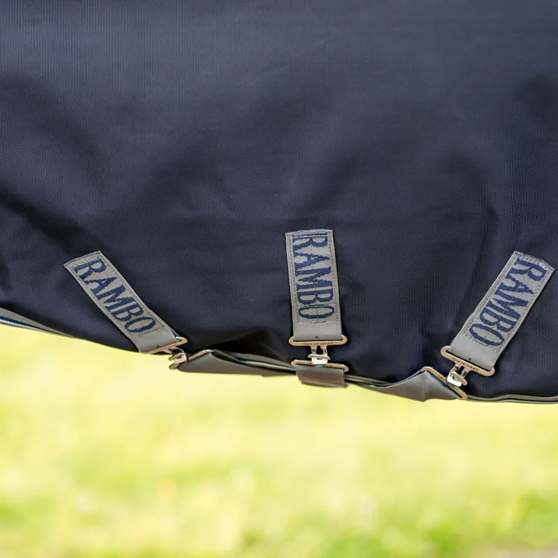 Rambo Supreme 1680D 250g Vari-Layer Detachable Neck Turnout Rug - Navy/Thunderstorm Grey/Silver-9
