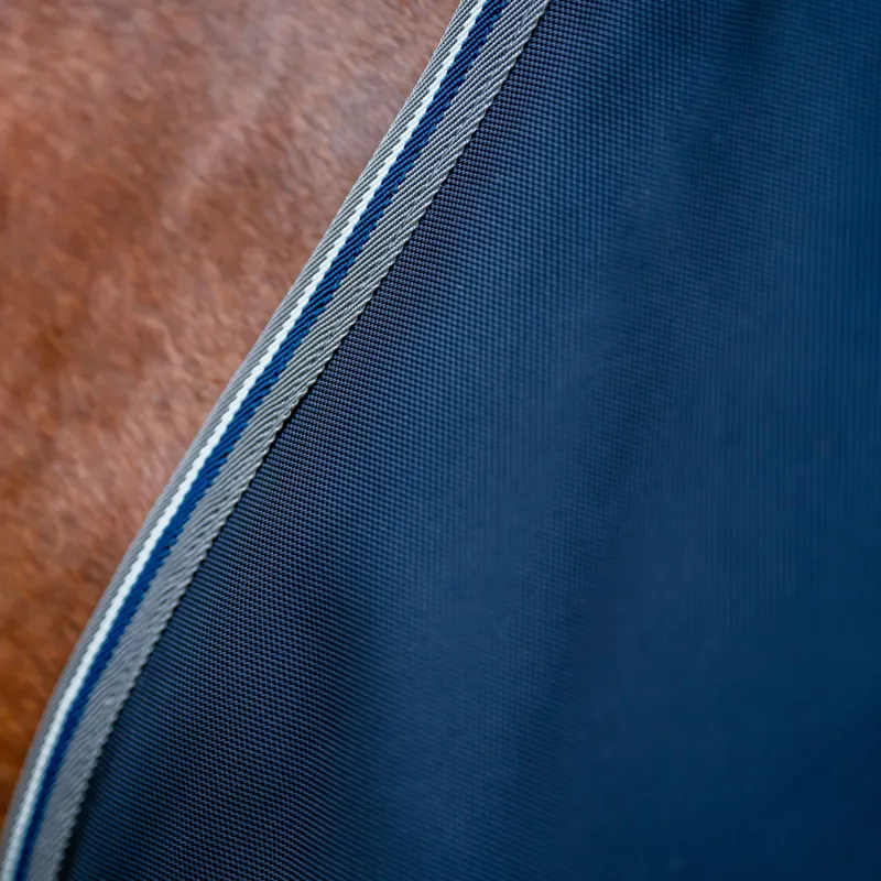 Rambo Supreme 1680D 250g Vari-Layer Detachable Neck Turnout Rug - Navy/Thunderstorm Grey/Silver-7