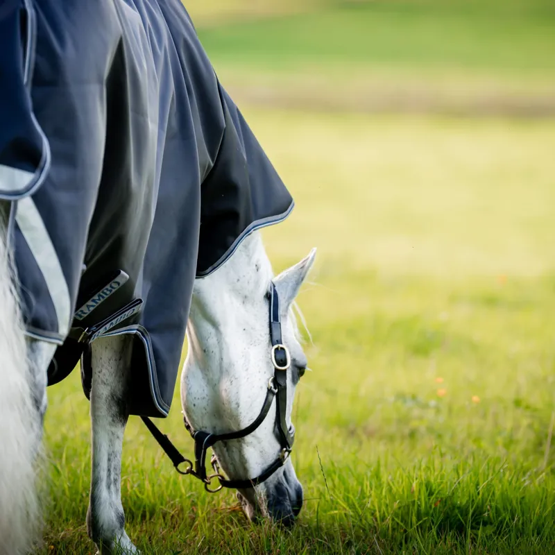 Rambo Supreme 1680D 250g Vari-Layer Detachable Neck Turnout Rug - Navy/Thunderstorm Grey/Silver-5