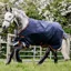 Rambo Original 100g Lite Turnout Rug with Leg Arches - Navy/Orange/Tan