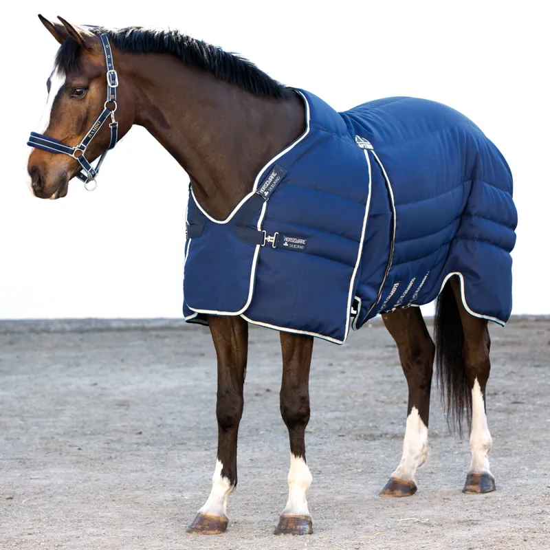 Rambo Optimo Heavyweight Stable Rug 400g - Navy/Beige/Baby Blue