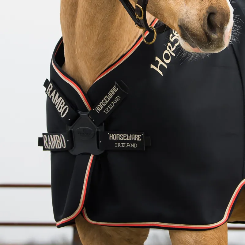 Rambo Airmax Cooler Rug with Disc Front - Black/Tan/Orange-2