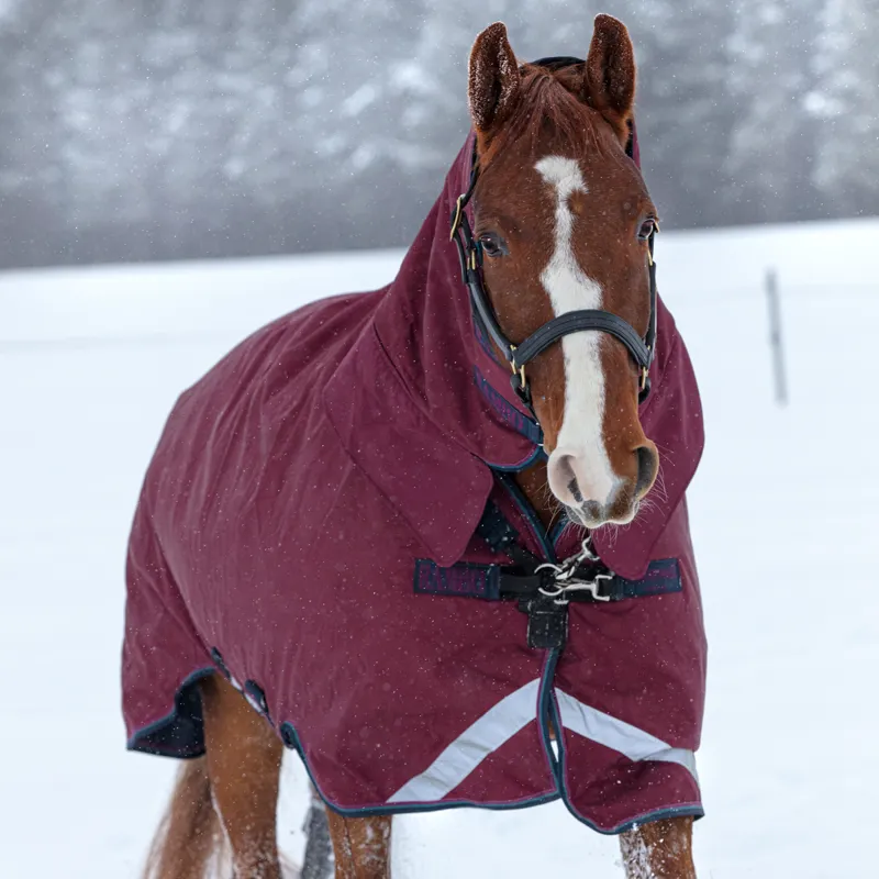 Rambo All-In-One 200g 1000D Turnout Rug - Burgundy/Teal/Navy - 5ft6-2