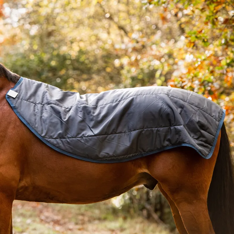 Rambo Autumn Series Detach-A-Neck 0g Turnout Rug With 100g Liner - Navy/Grey-3