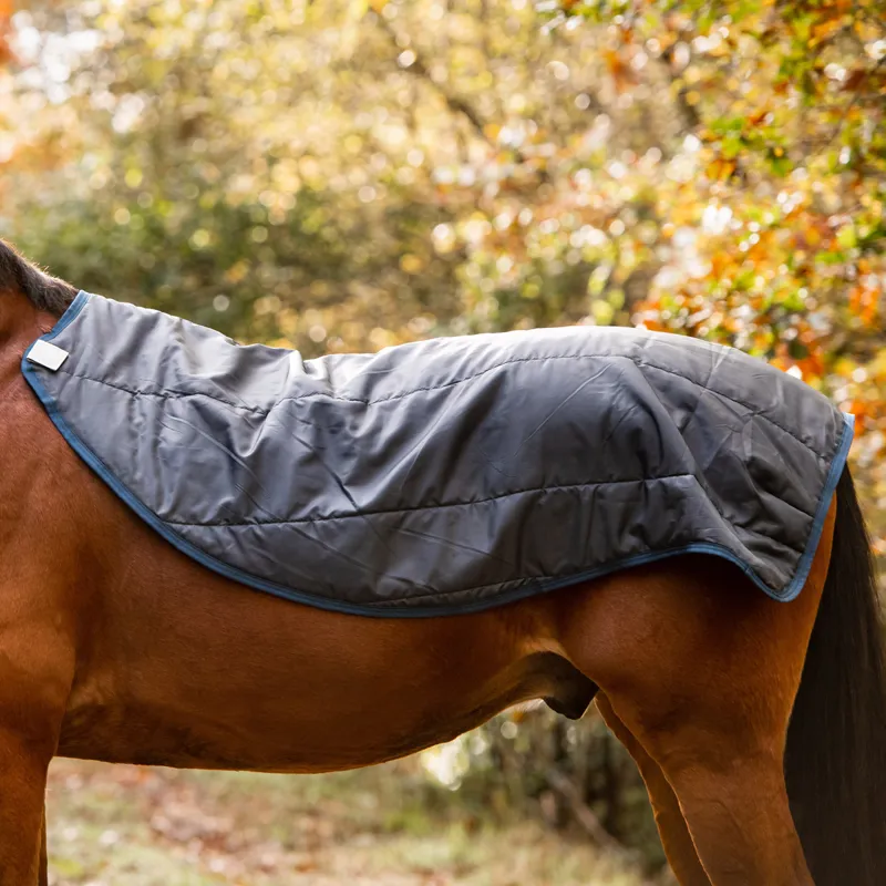 Rambo Autumn Series Detach-A-Neck Turnout Rug - Navy/Grey-2
