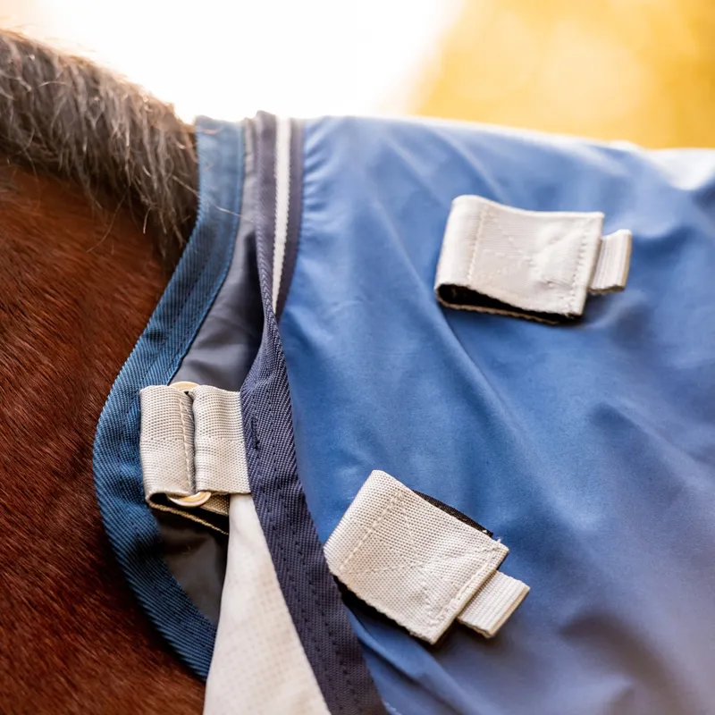 Rambo Autumn Series Detach-A-Neck 0g Turnout Rug With 100g Liner - Navy/Grey-4