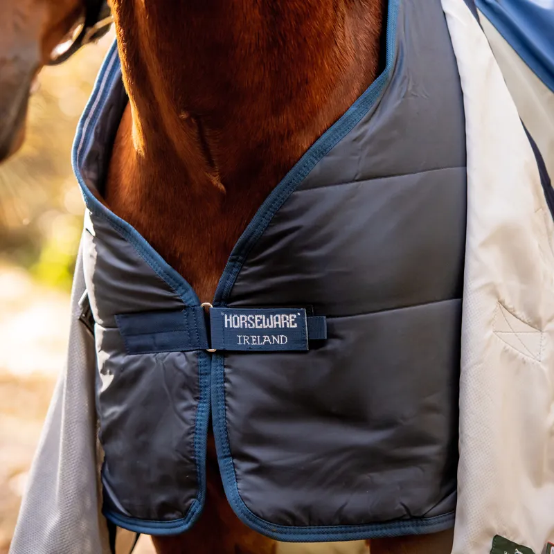 Rambo Autumn Series Detach-A-Neck Turnout Rug - Navy/Grey-5