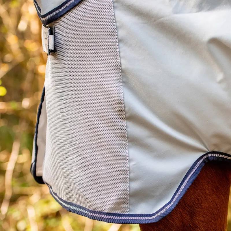 Rambo Autumn Series Detach-A-Neck 0g Turnout Rug With 100g Liner - Navy/Grey-7