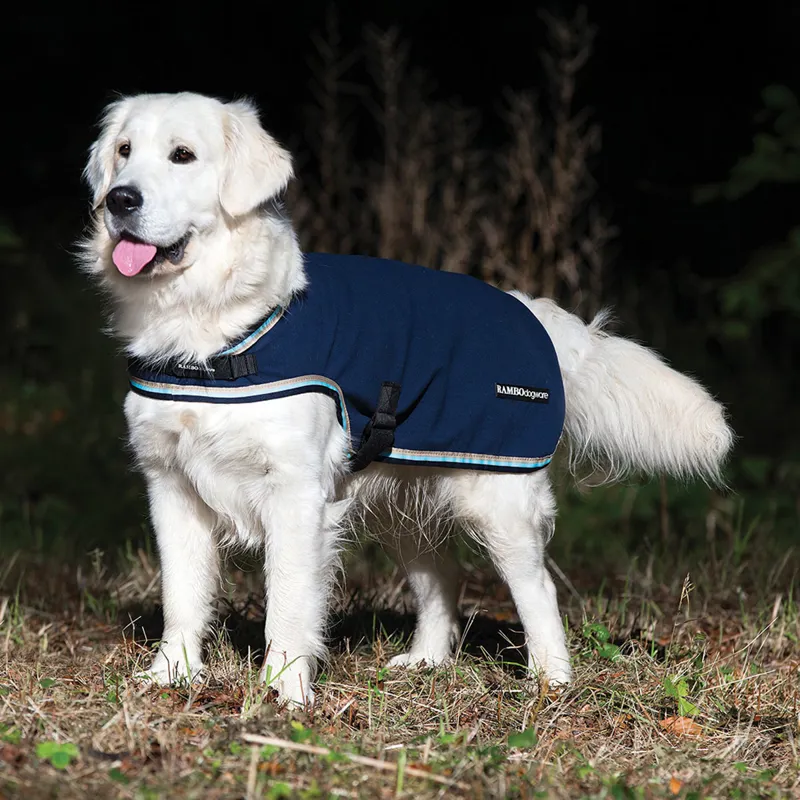 Rambo Waterproof Fleece Dog Rug - Navy/Beige
