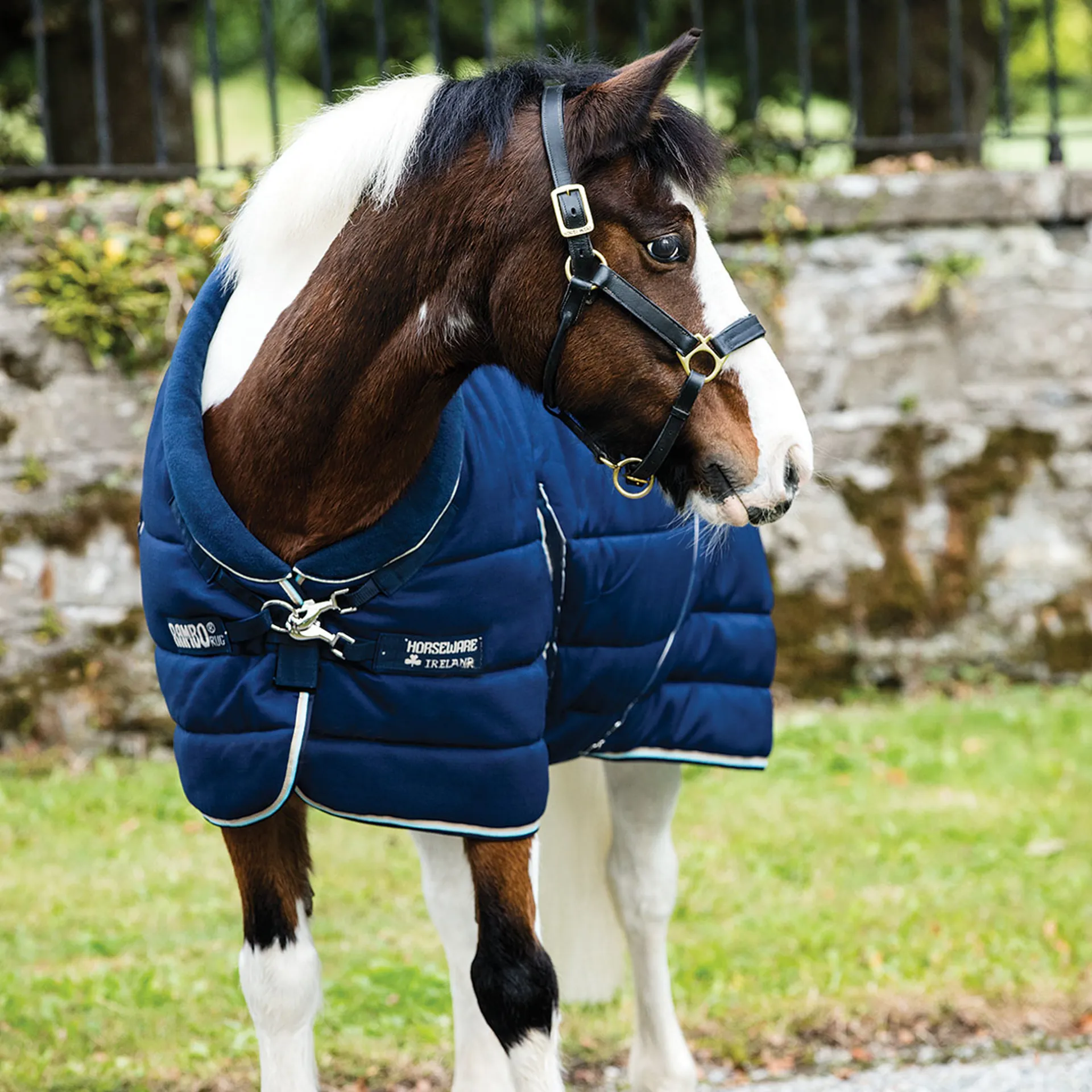 Rambo Cosy Heavy 400g Stable Rug - Navy/Beige/Blue/Navy