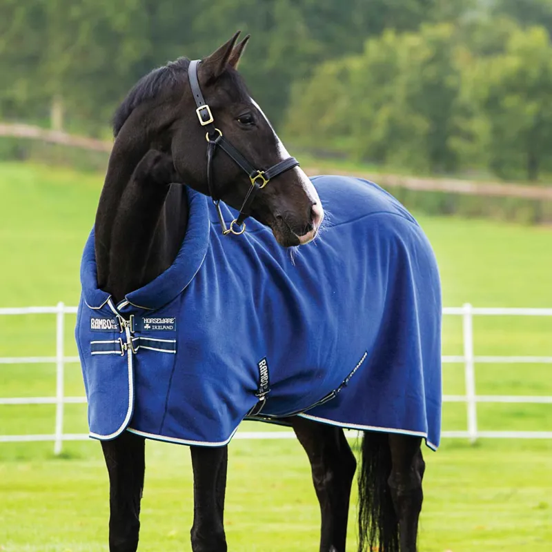 Rambo Cosy Fleece Cooler Rug - Navy/Beige/Baby Blue