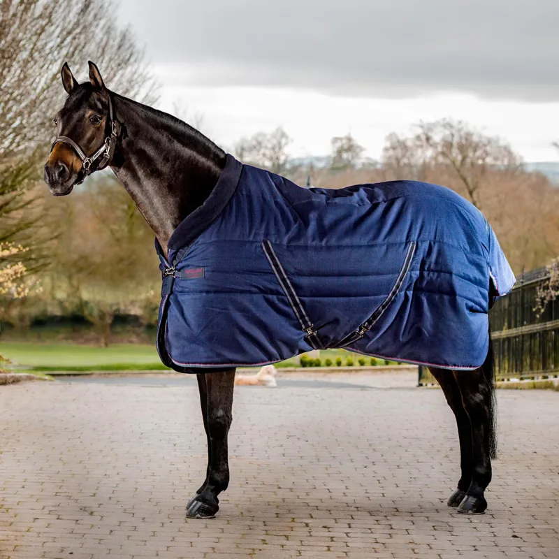 Rambo Cosy 100g Stable Rug - Navy/Burgundy/Teal/Navy