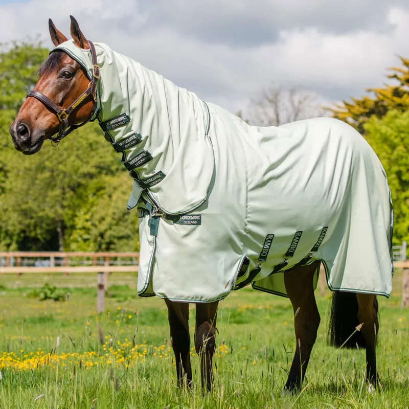 Rambo Hoody Sweet Itch Fly Rug - Green/Sage/Beige - 7ft3