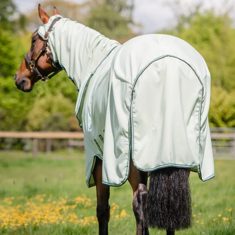 Rambo Hoody Sweet Itch Fly Rug - Green/Sage/Beige - 7ft3-2