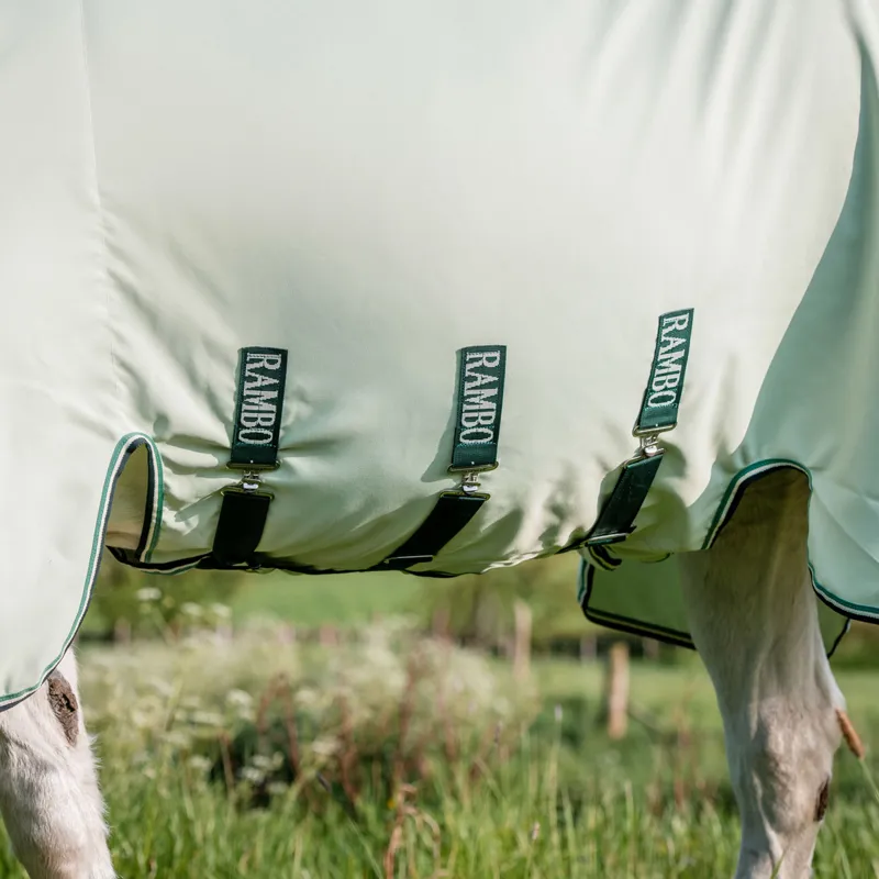 Rambo XL Hoody Sweet Itch Fly Rug - Green/Sage/Beige/Green-1