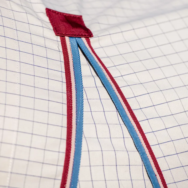 Rambo Optimo Supreme Summer Sheet Fly Rug - Navy Check/Cherry-5