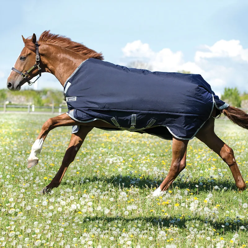 Rambo Original 200g Turnout Rug with Leg Arches - Navy/Silver-1