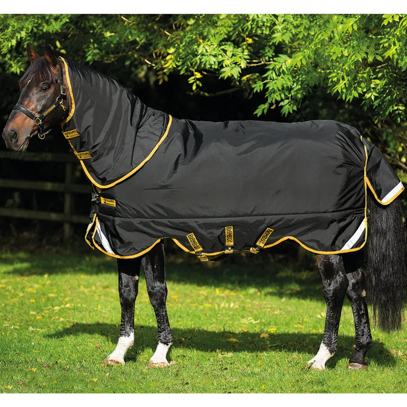 Rambo Supreme 0g Detachable Neck Turnout Rug - Black/Gold-1