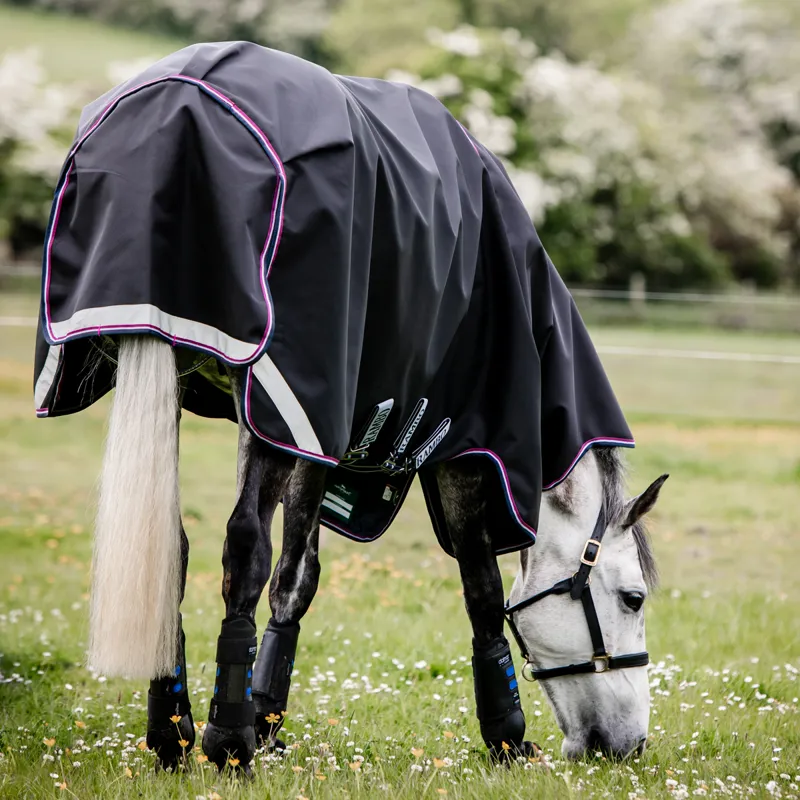 Rambo Supreme 1680D 0g Detachable Neck Turnout Rug - Navy/Burgundy-1