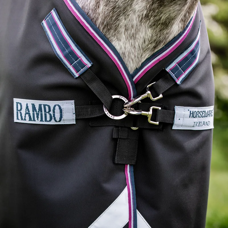 Rambo Supreme 1680D 250g Vari-Layer Detachable Neck Turnout Rug - Navy-2