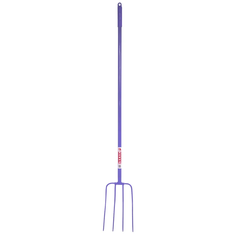 Red Gorilla 4-Prong Manure Fork with Straight Handle - Purple