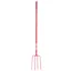 Red Gorilla 4-Prong Manure Fork with Straight Handle - Red