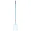 Red Gorilla 4-Prong Manure Fork with Straight Handle - Sky Blue