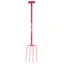 Red Gorilla 4-Prong Manure Fork With T-Handle - Red