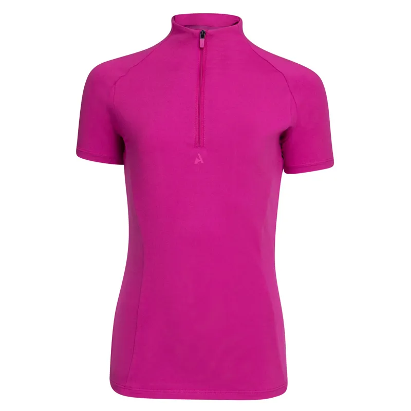 Aubrion React Young Rider Short Sleeve Base Layer - Fuchsia-1