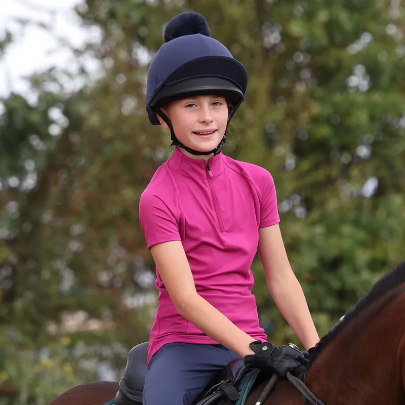 Aubrion React Young Rider Short Sleeve Base Layer - Fuchsia