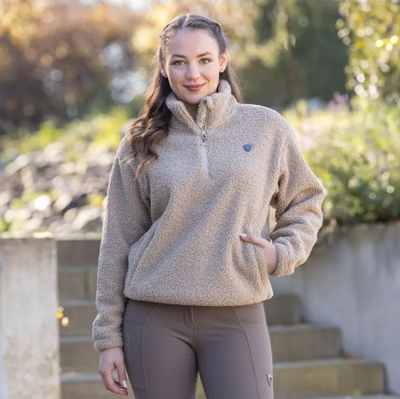 Covalliero Teddy Fleece Womens Sweater - Beige