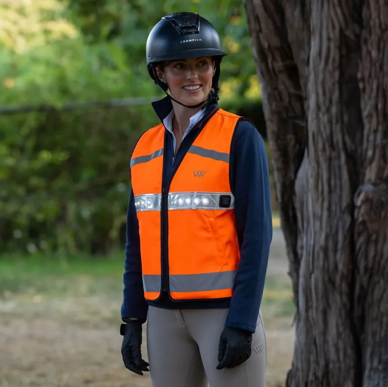 Woof Wear Adults LED HiViz Riding Vest - Orange