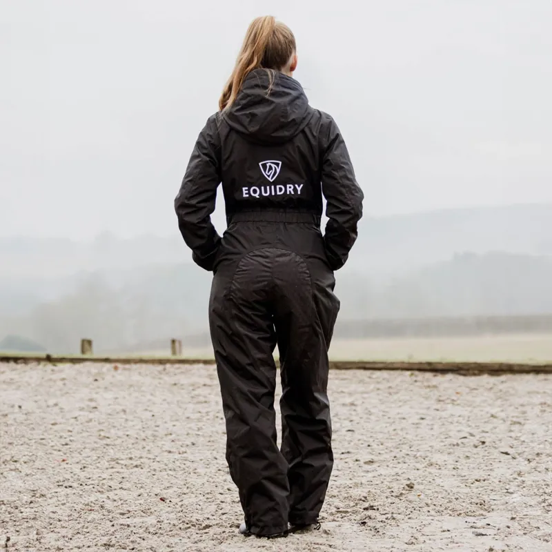 EQUIDRY All-In-One Womens Waterproof Jumpsuit - Black-3