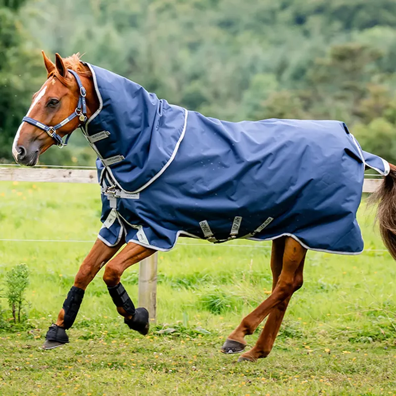 Amigo Bravo 1200D Plus 400g Turnout Rug - Navy/Titanium/Silver