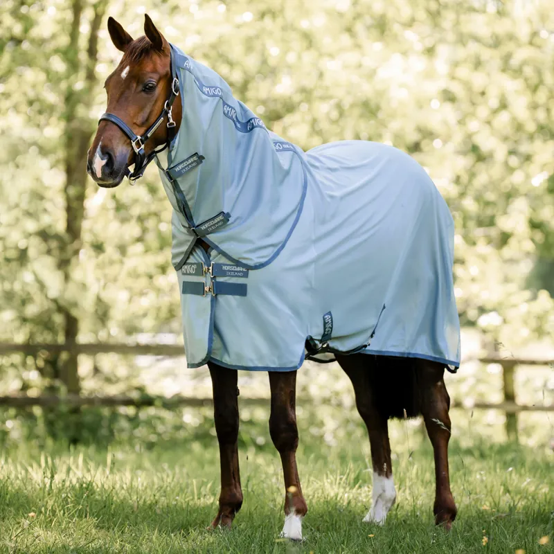 Amigo Bug Rug Plus Fly Rug - Heather Blue/Blue/Silver