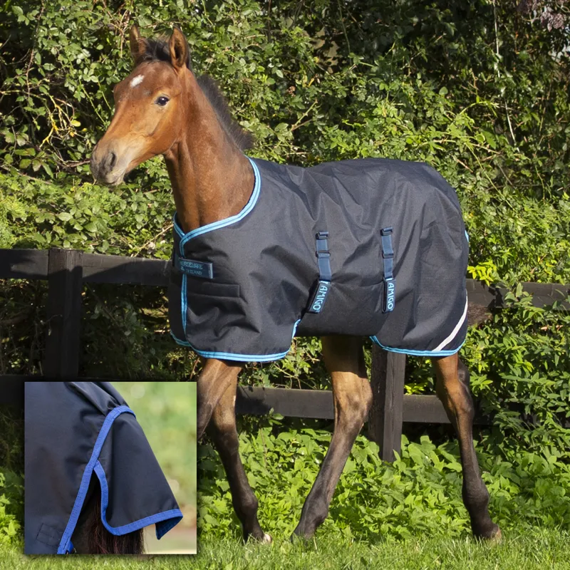 Amigo Foal Ripstop 900D 200g Turnout Rug - Black/Classic Blue