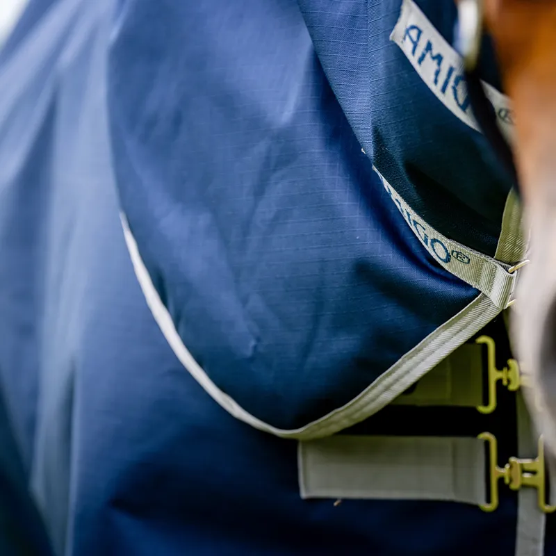 Amigo Ripstop 900D Plus 100g Turnout Rug - Navy/Titanium Grey-2