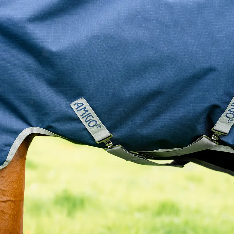 Amigo Ripstop 900D Plus 100g Turnout Rug - Navy/Titanium Grey-4